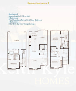 The Court Residence 1 floorplan- 2 Bed 2.5 Bath 3 Level Townhome in 360