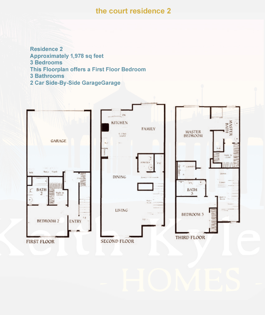 The Court Residence 2 townhome floorplan in Three Sixty