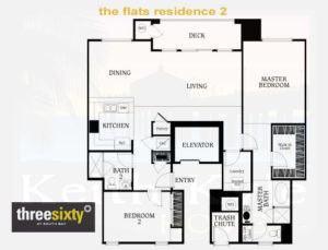 Residence 2 floorplan Flats condos in Three Sixty South Bay