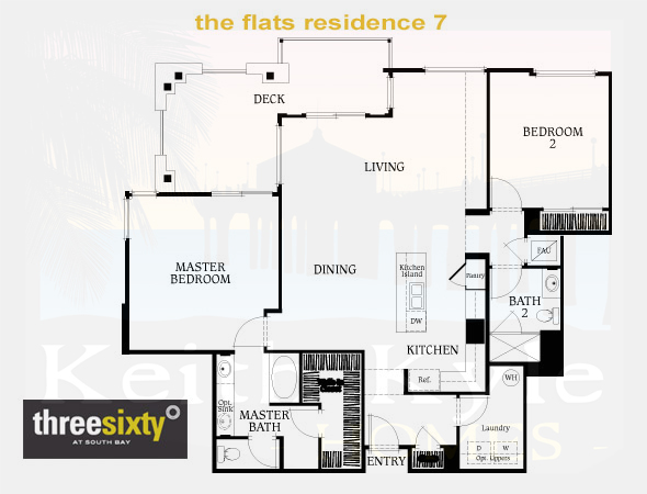 Residence 7 floorplan Flats condos in Three Sixty South Bay