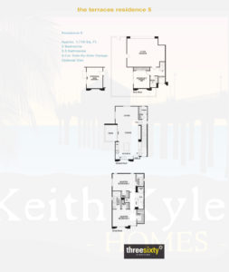 The Terraces Residence 5 floorplan - 3 Bedroom 3 1/2 Bath Single Family Style Home in Three Sixty