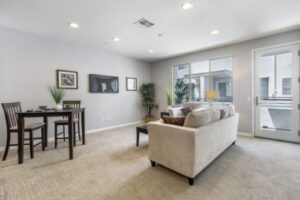 Luxury living rooms in Three Sixty townhomes