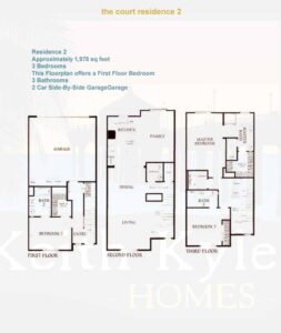 The court residence 2 townhome floorplan in Three Sixty South Bay