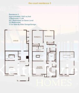 The court residence 3 townhome floorplan in Three Sixty South Bay