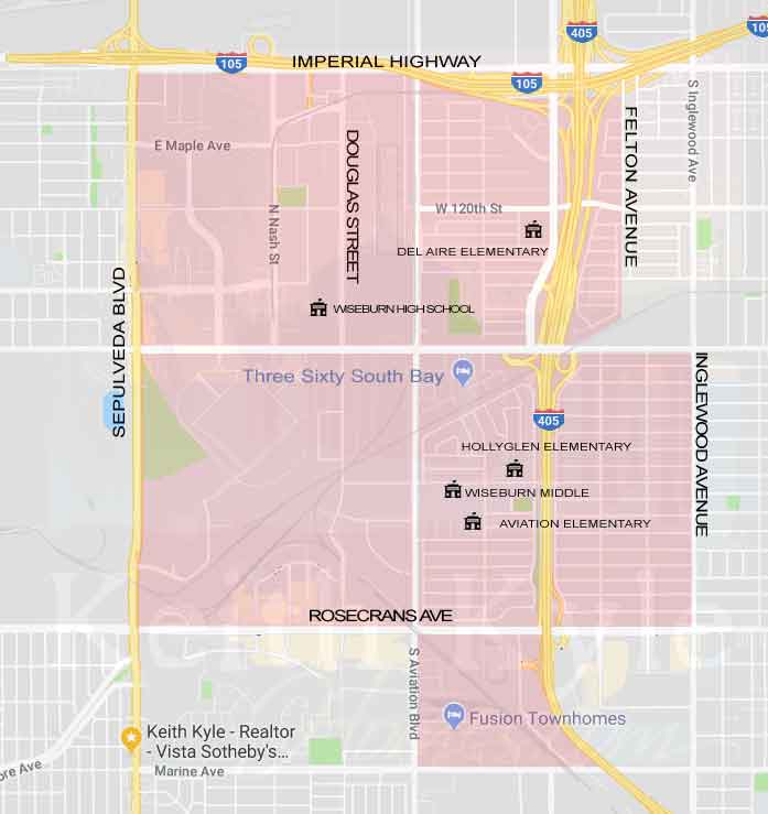 Wiseburn Unified School District boundary map